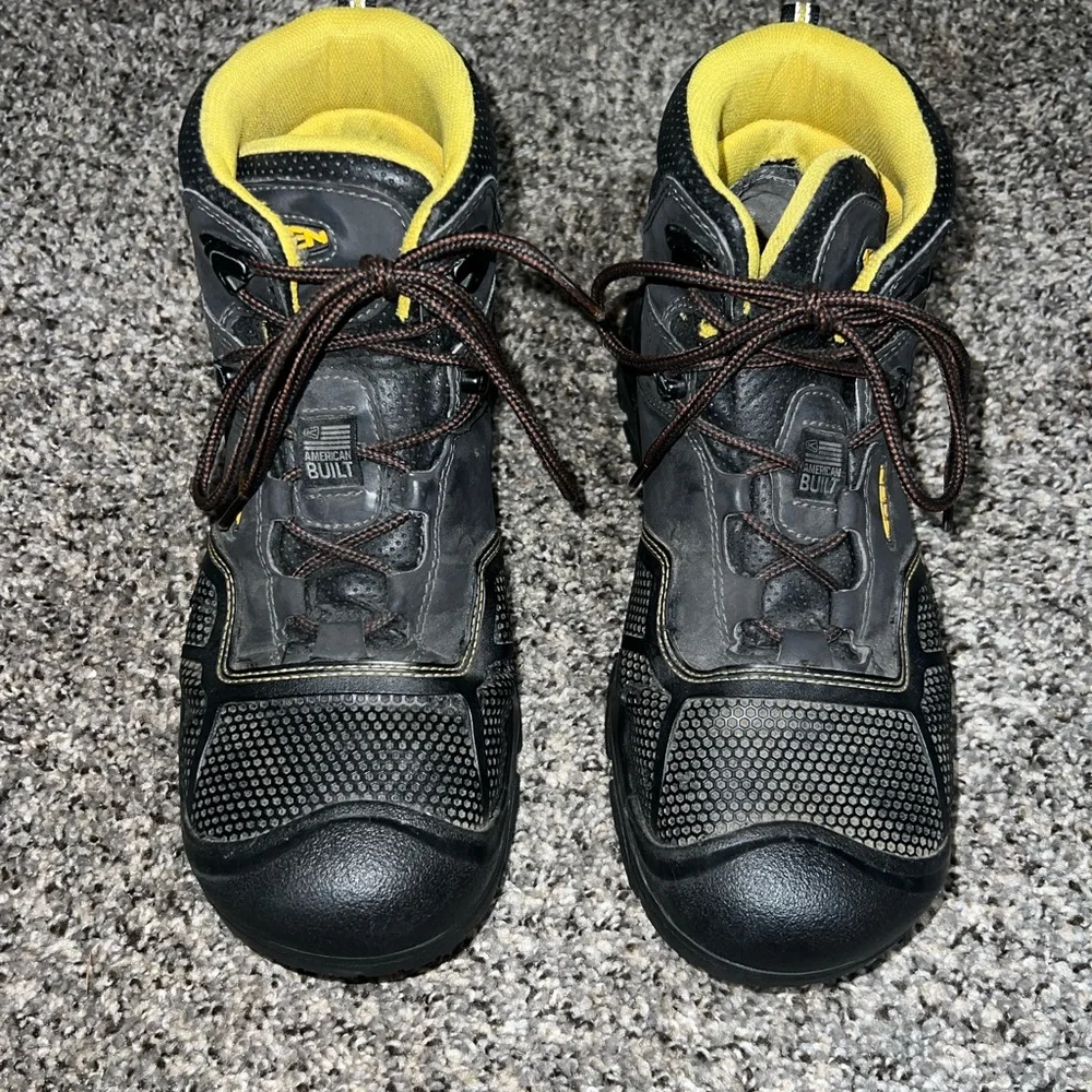 Men's Keen American Built Black Waterproof Steel Toe Work Boots Size 10 D - Picture 4 of 9